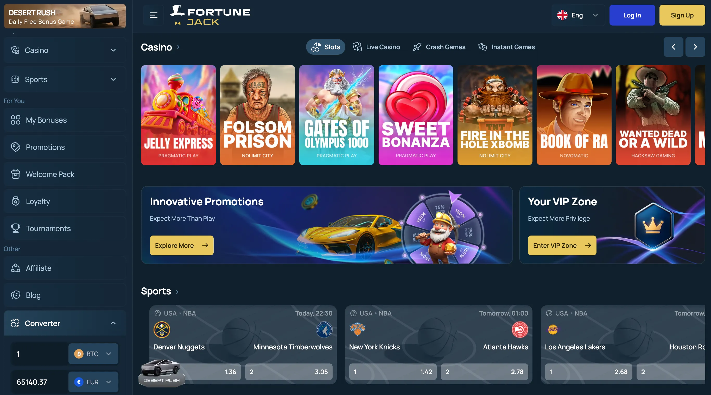 FortuneJack bitcoin slots NZ 